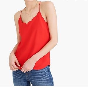 J.Crew Red Scallop Cami Tank